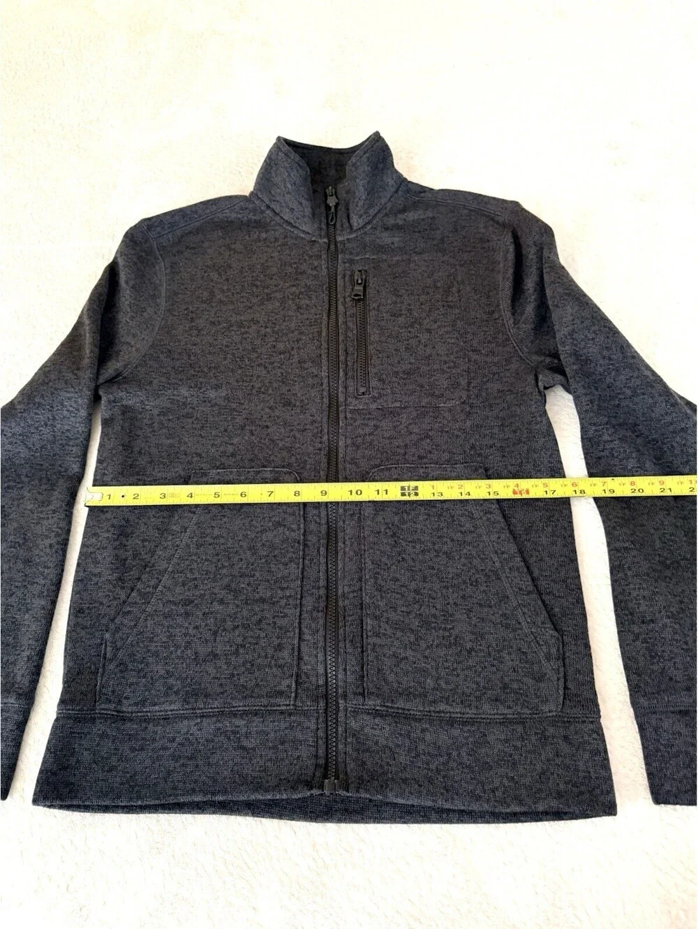 Banana Republic Men’s Full Zip Fleece Sweater Size S Charcoal Gray